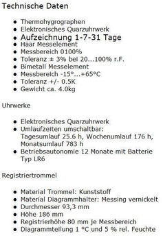 Thermohygrograaf dr. friedrichs type 9700 - 1