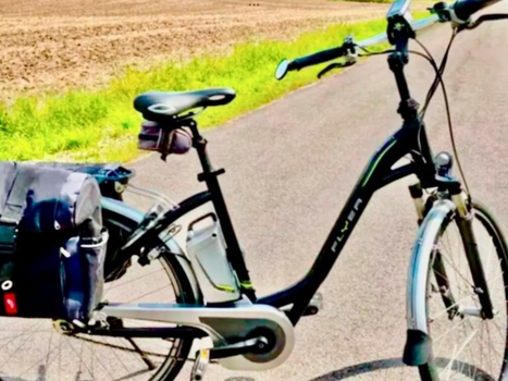 Elektrische Flyer Damesfiets met 36 accu Oplader Tassen En Gel Zadel - 0