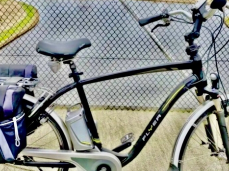 Elektrische Flyer Herenfiets 57 cm met 36 accu Tassen en Gel Zadel - 0