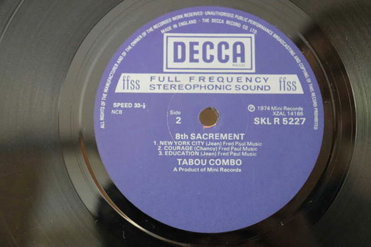 Tabou Combo ‎– 8th Sacrement Label: Decca Jaar: 1974 - 3