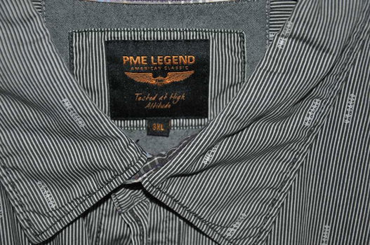 PME Legend blouse overhemd grijs gestreept 3xl - 2