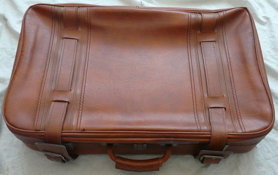 Reiskoffer Vintage / Retro, Leder, afm.; 64x40x15cm, 1960s. - 1