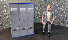 Locker 3 doors 1:18 blauw / grijze deuren Amer. diorama AD516