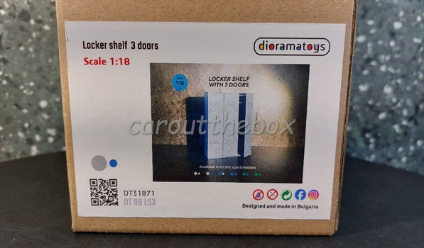 Locker 3 doors 1:18 blauw / grijze deuren Amer. diorama AD516 - 3