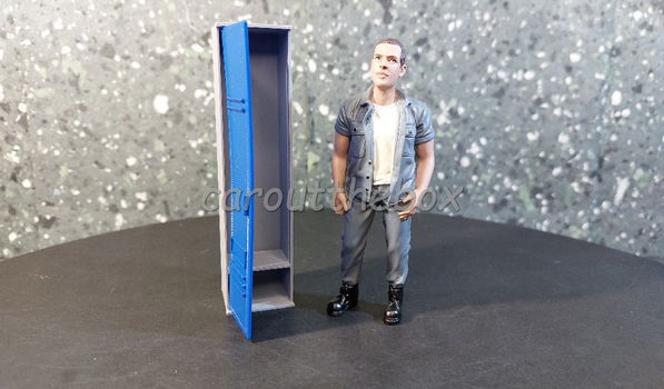 Locker 1 door 1:18 grijs / blauwe deuren Amer. diorama AD519 - 1