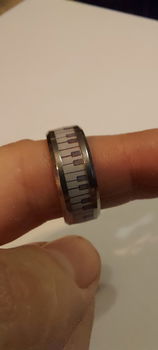 ringen voor vrouwen en mannen zilveren ring met piano ring maat USA12 - 0