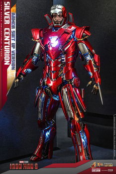 Hot Toys Iron Man 3 Silver Centurion Armor Suit Up Version Diecast MMS618D43 - 3