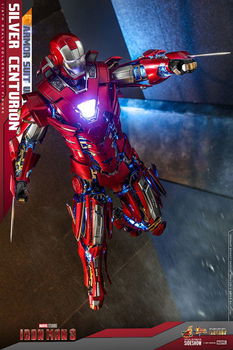 Hot Toys Iron Man 3 Silver Centurion Armor Suit Up Version Diecast MMS618D43 - 5