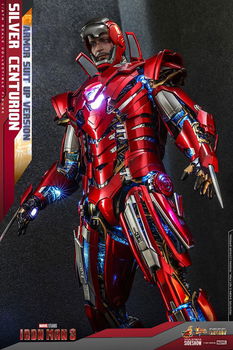 Hot Toys Iron Man 3 Silver Centurion Armor Suit Up Version Diecast MMS618D43 - 6