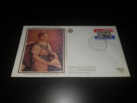 Fdc H .M Koningin Wilhelmina(zijde)a) 1980 - 0