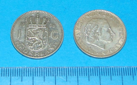 Nederland - 1 gulden 1958 - zilver - 0