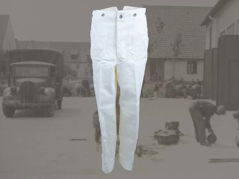 Broek,Pantalon,Wit,Kriegsmarine,US,Navy,Wehrmacht,SS - 0