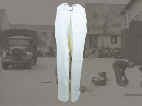 Broek,Pantalon,Wit,Kriegsmarine,US,Navy,Wehrmacht,SS - 2