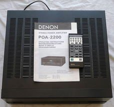 Stereo Power Amplifier, type: POA 2200, Merk: Denon, met Handleiding en Afstandsbediening.