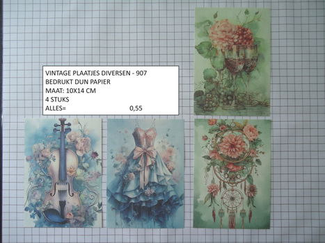 vintage plaatjes serie 3 ( 8 verschillende sets ) - 6