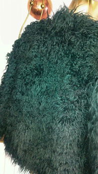 Groene fake fur fluffy jas - 6