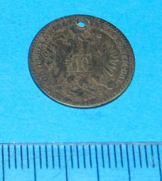 Oostenrijk - 10 kreuzer 1869 - zilver - gaatje