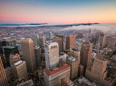 Zonsondergang over San Francisco - fotoprint