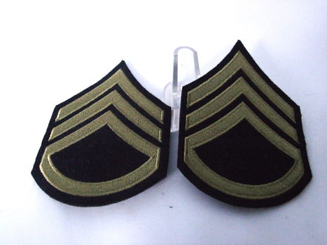 Embleem,Patch,Set,Rang,US,Army,WWII,Staff,Sergeant - 1