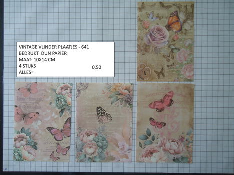 vintage plaatjes vlinders 641 -laatste set - eenmalig - 0