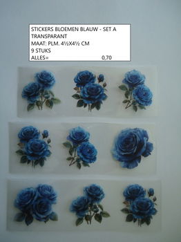 stickers bloemen blauw set A - laatste set - eenmalig - 0