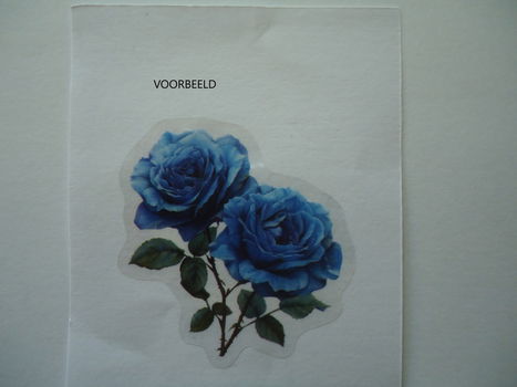 stickers bloemen blauw set A - laatste set - eenmalig - 1