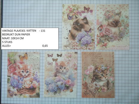 vintage plaatjes katten 131 - laatste set - eenmalig - 0