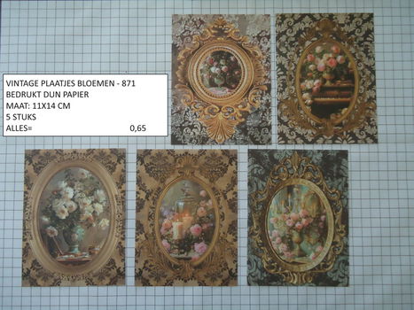 vintage plaatjes bloemen 871 - laatste set - 0