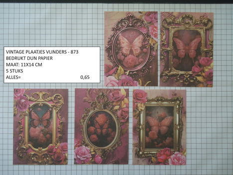 vintage plaatjes vlinders 873 - laatste set - eenmalig - 0