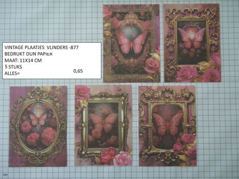 vintage plaatjes vlinders 877 - laatste set - eenmalig - 0