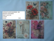 vintage plaatjes bloemen 891 - laatste set - eenmalig