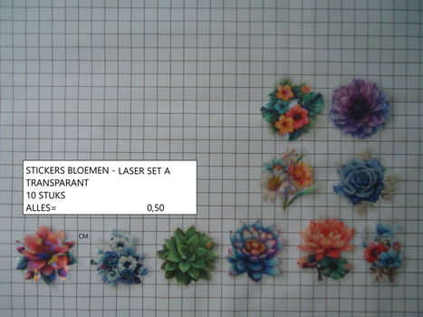 bloemen stickers set A - laatste set - eenmalig - 0