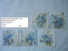 vintage plaatjes bloemen 930 - laatste set - eenmalig