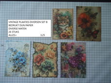 vintage plaatjes diversen mix B - 26 stuks - laatste set - eenmalig