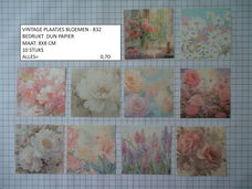 vintage plaatjes bloemen 832 - laatste set - eenmalig