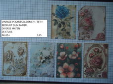 vintage plaatjes bloemen mix H - 26 stuks -laatste set - eenmalig