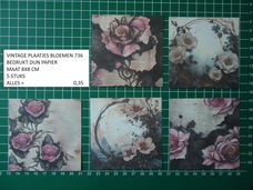 vintage plaatjes bloemen 736 - laatste set - eenmalig