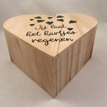 Valentijnsdag houten doos hart & quote over de liefde adv 2 - 0