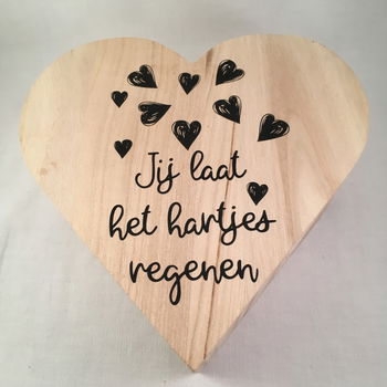 Valentijnsdag houten doos hart & quote over de liefde adv 2 - 2