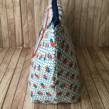 projectbag / etui /toilettas retro stof met schattig hertje - 2