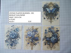 vintage plaatjes bloemen 905 - laatste set - eenmalig