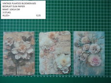 vintage plaatjes bloemen 605 - laatste set - eenmalig