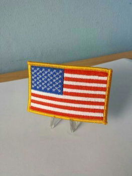 Embleem,Patch,Vlag,US,Army,WWII,Gele,Border - 1