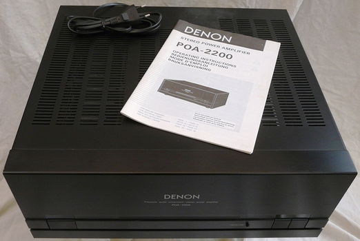 Stereo Power Amplifier, type: POA 2200, Merk: Denon, met Handleiding. - 0