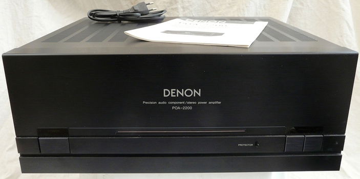 Stereo Power Amplifier, type: POA 2200, Merk: Denon, met Handleiding. - 1