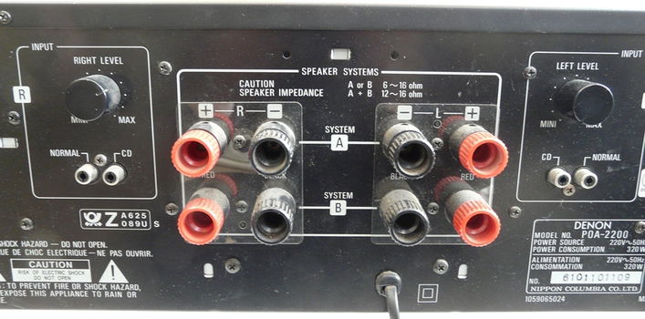 Stereo Power Amplifier, type: POA 2200, Merk: Denon, met Handleiding. - 4