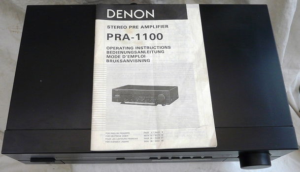 Stereo Pre Amplifier, type: PRA 1100, Merk: Denon, met Handleiding. - 1