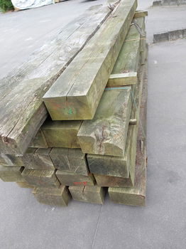 eiken bielsen ongeveer 15x25x3,40m lang 16 stuks prijs 100 euro per - 1