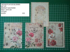 vintage plaatjes bloemen 370 - ½ prijs - laatste set - eenmalig