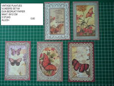 vintage plaatjes vlinders 64 - ½ prijs - laatste set - eenmalig